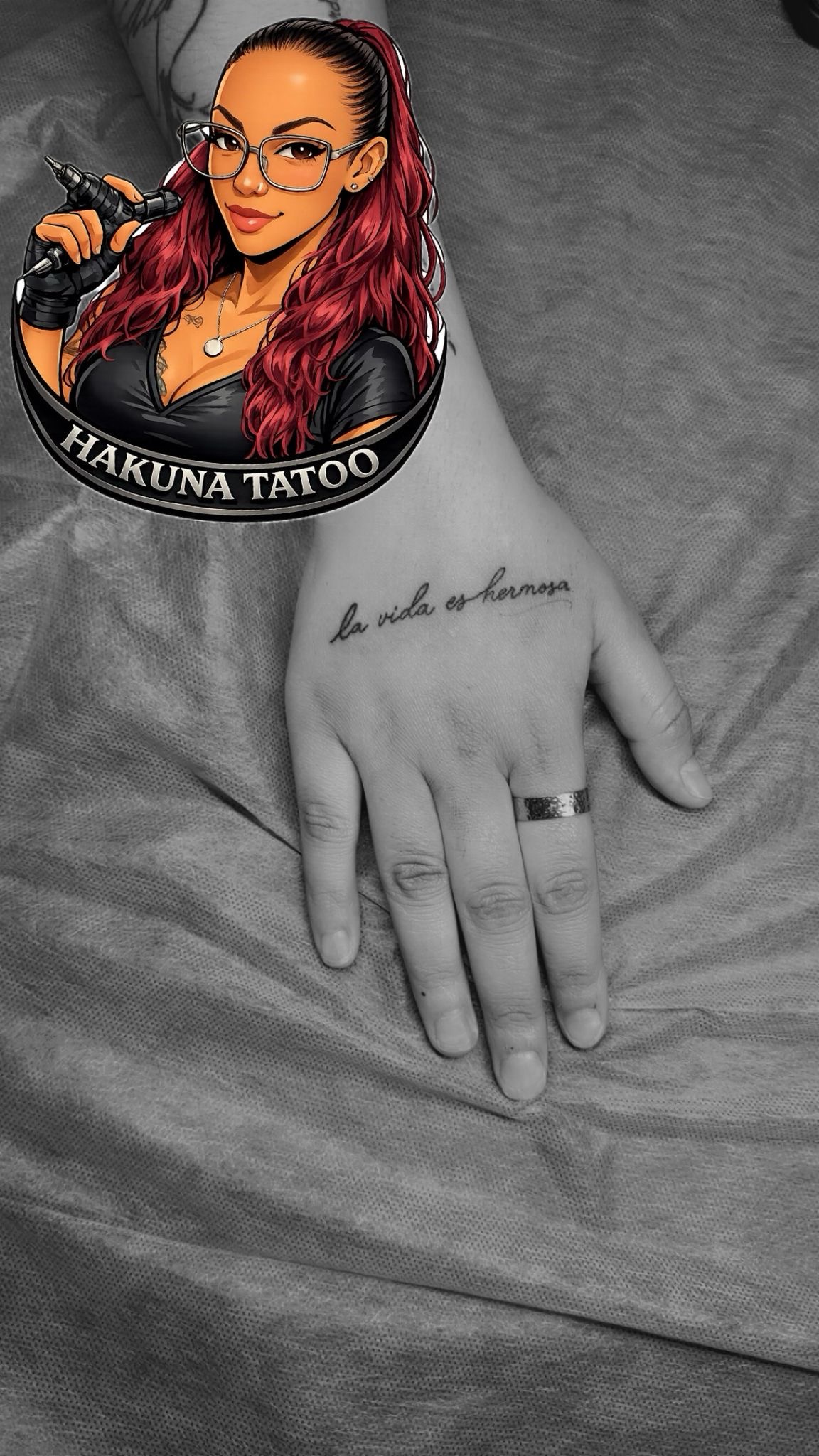 Tatouage lettering citation